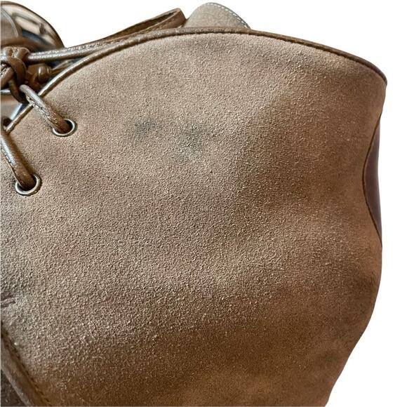 Stuart Weitzman Kalahari Tan Suede Hidden Wedge Lace up Booties Size 7 - Picture 10 of 12